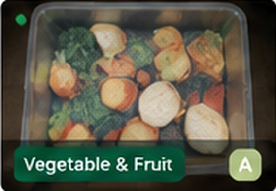 Bin A — Vegetables and fruit